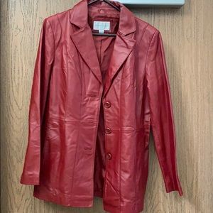 Worthing Red leather jacket